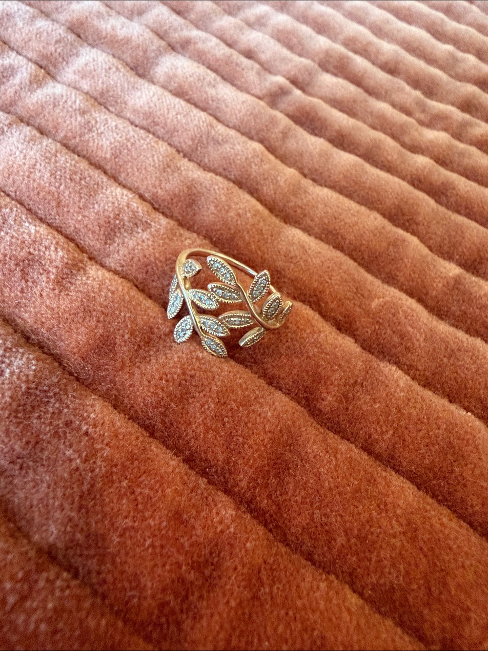 JACQUIE AICHE 14K Pave Diamond Wrap Leaf Ring - Picture 3 of 6